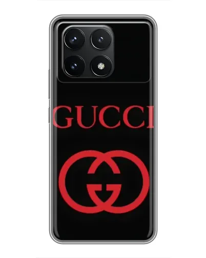 Чехол для Xiaomi POCO F6 Pro с картинкой «Gucci — красный логотип» Чехол для Xiaomi POCO F6 Pro с картинкой «Gucci — красный логотип»