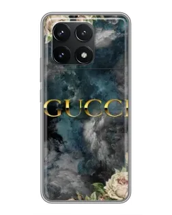 Чехол для Xiaomi POCO F6 Pro с картинкой «Абстрактные цветы Gucci» Чехол для Xiaomi POCO F6 Pro с картинкой «Абстрактные цветы Gucci»