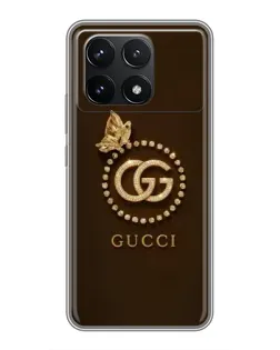 Чехол для Xiaomi POCO F6 Pro с картинкой «Gucci — золотая бабочка» Чехол для Xiaomi POCO F6 Pro с картинкой «Gucci — золотая бабочка»