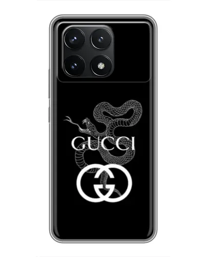 Чехол для Xiaomi POCO F6 Pro с картинкой «Gucci — серебряная змея» Чехол для Xiaomi POCO F6 Pro с картинкой «Gucci — серебряная змея»