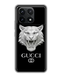 Чехол для Xiaomi POCO F6 Pro с картинкой «Gucci — серебряный лев» Чехол для Xiaomi POCO F6 Pro с картинкой «Gucci — серебряный лев»