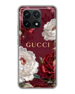 Чехол для Xiaomi POCO F6 Pro с картинкой «Gucci — бордовые розы» Чехол для Xiaomi POCO F6 Pro с картинкой «Gucci — бордовые розы»