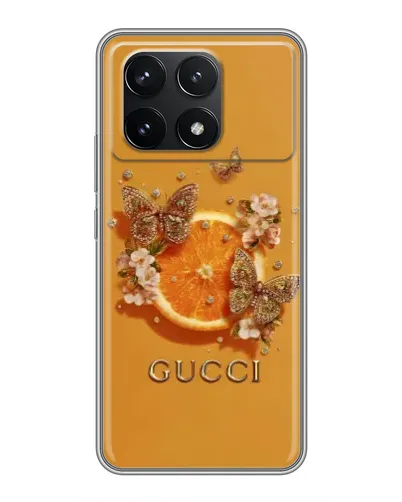 Чехол для Xiaomi POCO F6 Pro с картинкой «Gucci — золотые бабочки» Чехол для Xiaomi POCO F6 Pro с картинкой «Gucci — золотые бабочки»