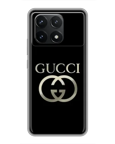 Чехол для Xiaomi POCO F6 Pro с картинкой «Gucci — золото на черном» Чехол для Xiaomi POCO F6 Pro с картинкой «Gucci — золото на черном»