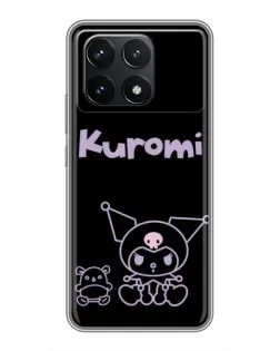 Чехол для Xiaomi POCO F6 Pro с картинкой «Kuromi — черный минимализм»