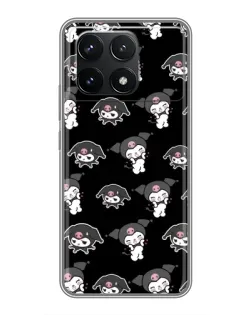 Чехол для Xiaomi POCO F6 Pro с картинкой «Черный паттерн Kuromi»