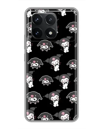 Чехол для Xiaomi POCO F6 Pro с картинкой «Черный паттерн Kuromi» Чехол для Xiaomi POCO F6 Pro с картинкой «Черный паттерн Kuromi»