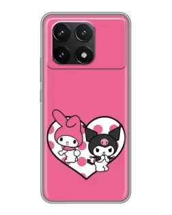 Чехол для Xiaomi POCO F6 Pro с картинкой «Kuromi и My Melody»