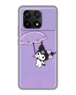 Чехол для Xiaomi POCO F6 Pro с картинкой «Kuromi с зонтиком»