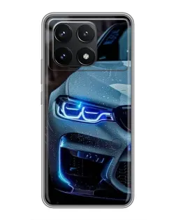 Чехол для Xiaomi POCO F6 Pro с картинкой «Взгляд BMW с синими фарами» Чехол для Xiaomi POCO F6 Pro с картинкой «Взгляд BMW с синими фарами»