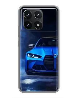Чехол для Xiaomi POCO F6 Pro с картинкой «Голубая BMW M4» Чехол для Xiaomi POCO F6 Pro с картинкой «Голубая BMW M4»