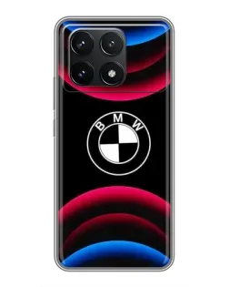 Чехол для Xiaomi POCO F6 Pro с картинкой «Логотип BMW и неоновые дуги» Чехол для Xiaomi POCO F6 Pro с картинкой «Логотип BMW и неоновые дуги»