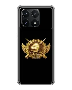 Чехол для Xiaomi POCO F6 Pro с картинкой «PUBG — оранжевый градиент»