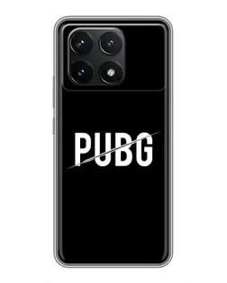 Чехол для Xiaomi POCO F6 Pro с картинкой «PUBG — белый логотип»