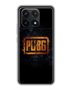Чехол для Xiaomi POCO F6 Pro с картинкой «PUBG — золотой логотип»