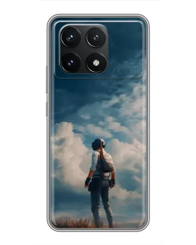 Чехол для Xiaomi POCO F6 Pro с картинкой «Герой PUBG на скале» Чехол для Xiaomi POCO F6 Pro с картинкой «Герой PUBG на скале»