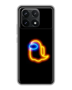 Чехол для Xiaomi POCO F6 Pro с картинкой «Among Us неоновое сияние»