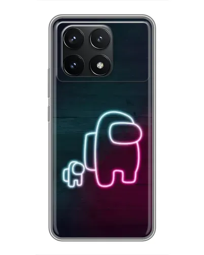 Чехол для Xiaomi POCO F6 Pro с картинкой «Among Us неон-арт»