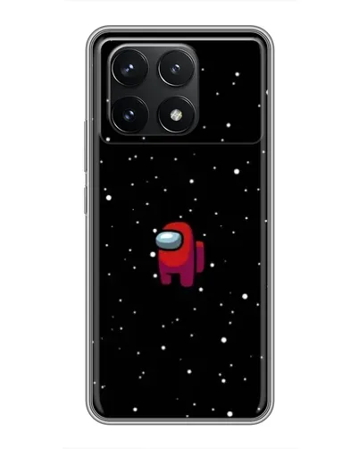 Чехол для Xiaomi POCO F6 Pro с картинкой «Красный Among Us»