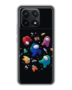 Чехол для Xiaomi POCO F6 Pro с картинкой «Among Us космос»