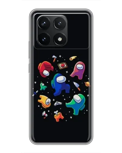 Чехол для Xiaomi POCO F6 Pro с картинкой «Among Us космос»