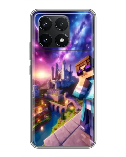 Чехол для Xiaomi POCO F6 Pro с картинкой «Стив и космос»