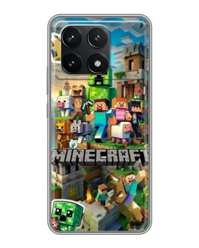 Чехол для Xiaomi POCO F6 Pro с картинкой «Замок Minecraft»
