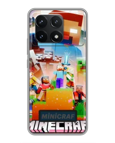 Чехол для Xiaomi POCO F6 Pro с картинкой «Minecraft герои игры»