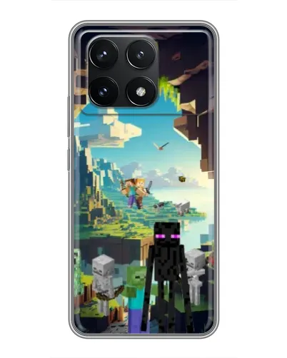 Чехол для Xiaomi POCO F6 Pro с картинкой «Эндермен в лесу»