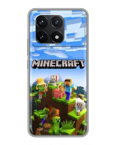 Чехол для Xiaomi POCO F6 Pro с картинкой «Minecraft классический мир»