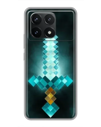 Чехол для Xiaomi POCO F6 Pro с картинкой «Алмазный меч неон»