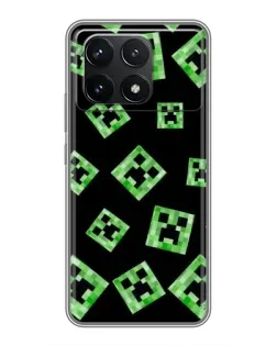 Чехол для Xiaomi POCO F6 Pro с картинкой «Паттерн с криперами» Чехол для Xiaomi POCO F6 Pro с картинкой «Паттерн с криперами»