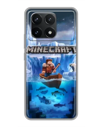 Чехол для Xiaomi POCO F6 Pro с картинкой «Minecraft ледяной мир»