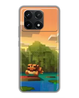 Чехол для Xiaomi POCO F6 Pro с картинкой «Майнкрафт закат солнца» Чехол для Xiaomi POCO F6 Pro с картинкой «Майнкрафт закат солнца»