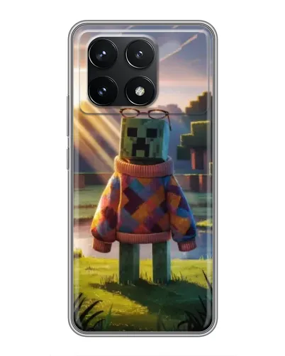 Чехол для Xiaomi POCO F6 Pro с картинкой «Крипер в свитере»