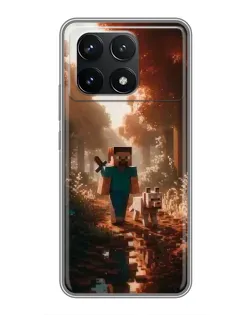 Чехол для Xiaomi POCO F6 Pro с картинкой «Стив в лесу» Чехол для Xiaomi POCO F6 Pro с картинкой «Стив в лесу»