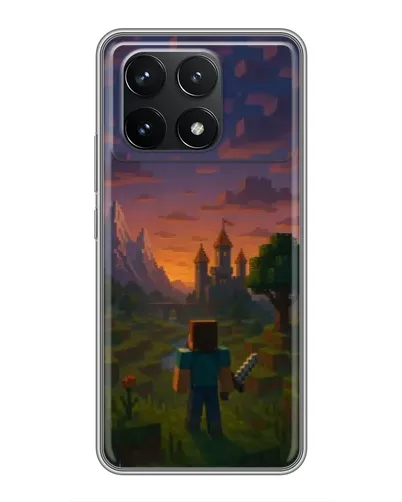 Чехол для Xiaomi POCO F6 Pro с картинкой «Стив у башни»