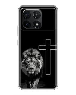 Чехол для Xiaomi POCO F6 Pro с картинкой «Лев и Крест»