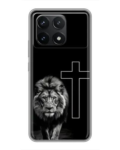 Чехол для Xiaomi POCO F6 Pro с картинкой «Лев и Крест»