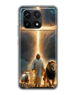 Чехол для Xiaomi POCO F6 Pro с картинкой «Лев Иуды и Свет»