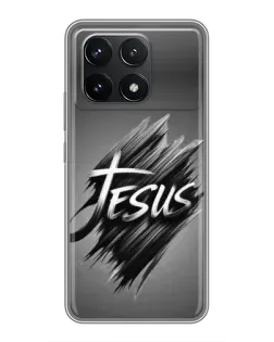 Чехол для Xiaomi POCO F6 Pro с картинкой «Надпись Jesus Graffiti»