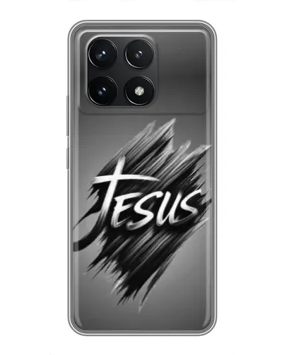 Чехол для Xiaomi POCO F6 Pro с картинкой «Надпись Jesus Graffiti»