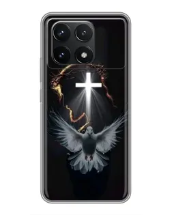 Чехол для Xiaomi POCO F6 Pro с картинкой «Голубь и Свет»
