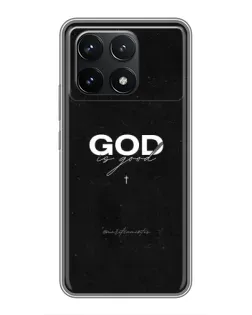 Чехол для Xiaomi POCO F6 Pro с картинкой «GOD — Бог над всем»