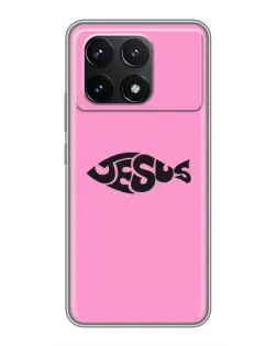 Чехол для Xiaomi POCO F6 Pro с картинкой «Розовый символ  Jesus»