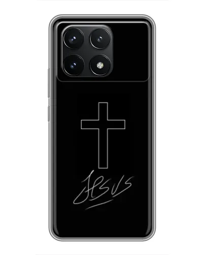 Чехол для Xiaomi POCO F6 Pro с картинкой «Графический крест Jesus» Чехол для Xiaomi POCO F6 Pro с картинкой «Графический крест Jesus»