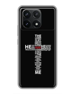 Чехол для Xiaomi POCO F6 Pro с картинкой «Текстовый крест»