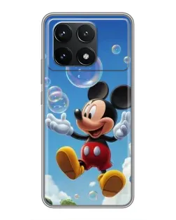 Чехол для Xiaomi POCO F6 Pro с картинкой «Mickey и мыльные пузыри»