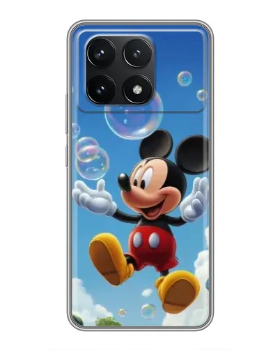 Чехол для Xiaomi POCO F6 Pro с картинкой «Mickey и мыльные пузыри»