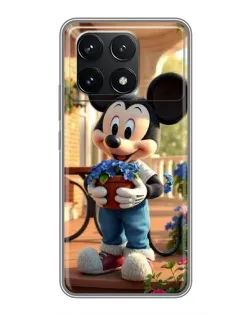Чехол для Xiaomi POCO F6 Pro с картинкой «Микки садовод»